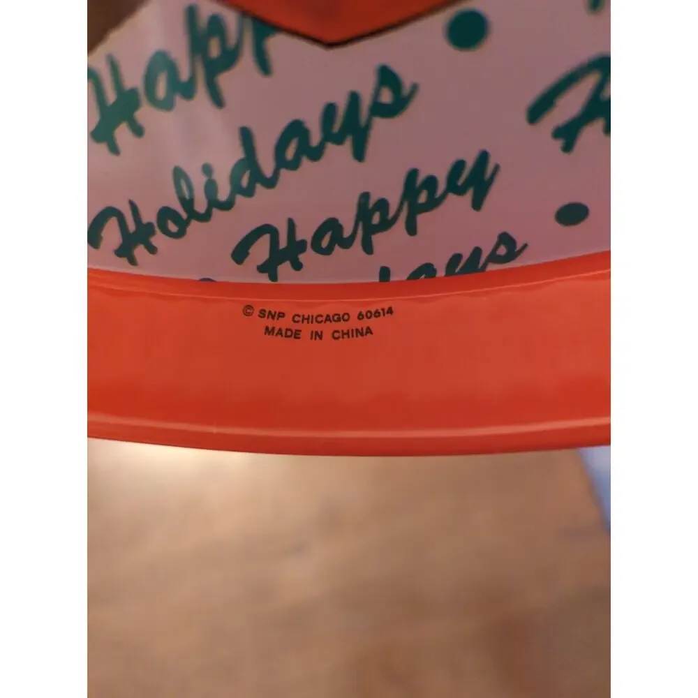 Vintage Holiday Metal Tin Cookie Christmas Serving Tray 12” Platter 1989 SNP